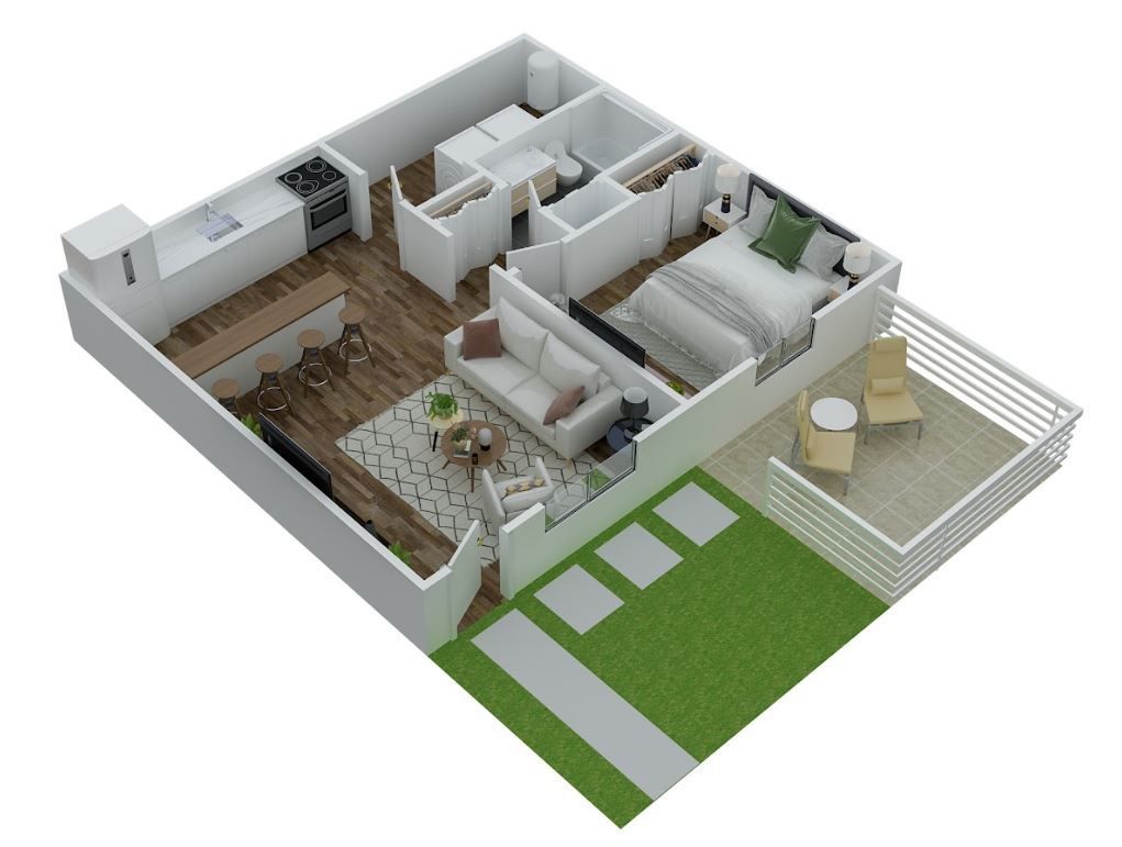 1x1  floor plan