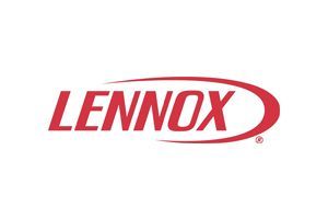 Lennox logo in red on a white background