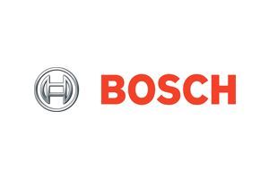 Bosch logo with silver emblem and red wordmark on white background