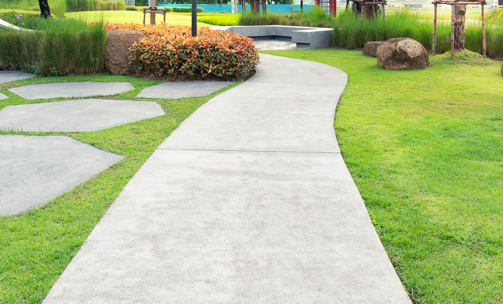 concrete patios and sidewalks