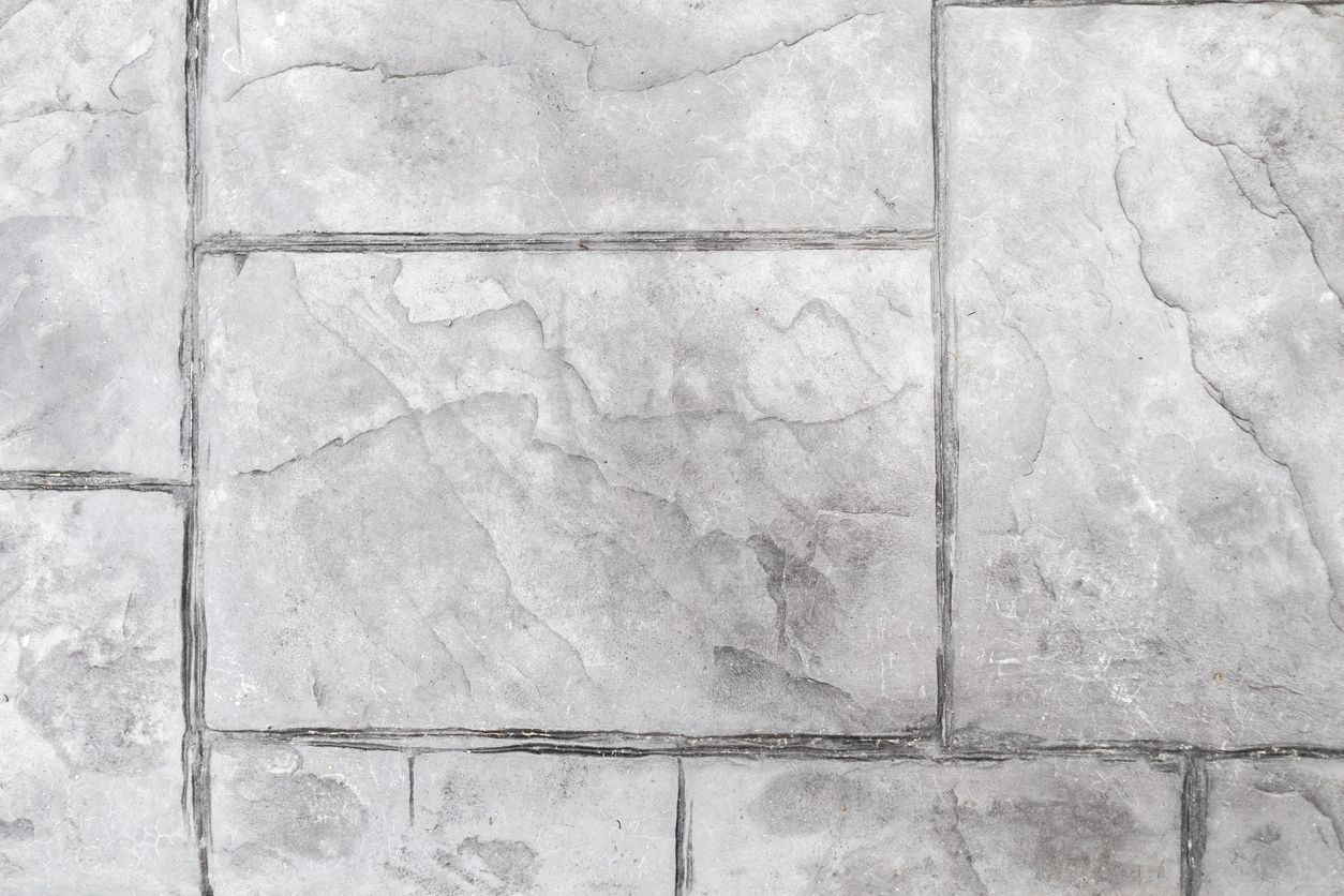 gray stamped concrete
