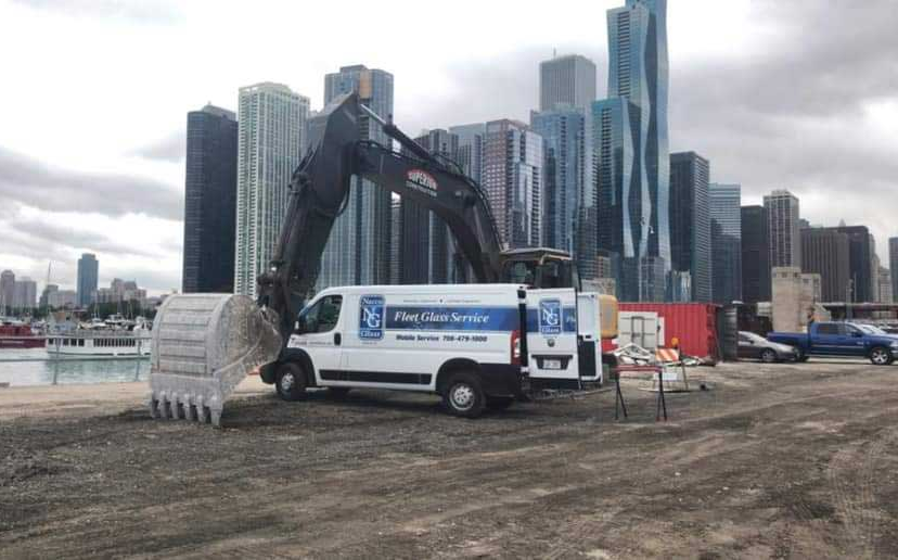 Excavator windshield replacement in Chicagoland & NWI Excavator windshield replacement in Chicagoland & NWI