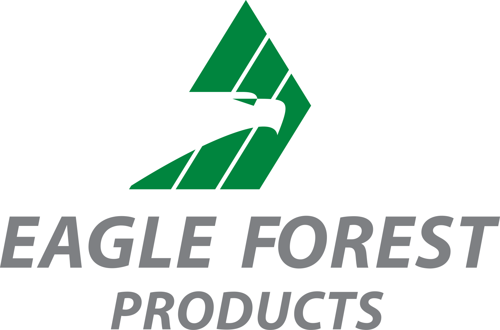 Eagle Forest Products logo with green eagle icon and gray text on white background
