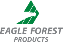 Eagle Forest Products logo with green eagle icon and gray text on white background