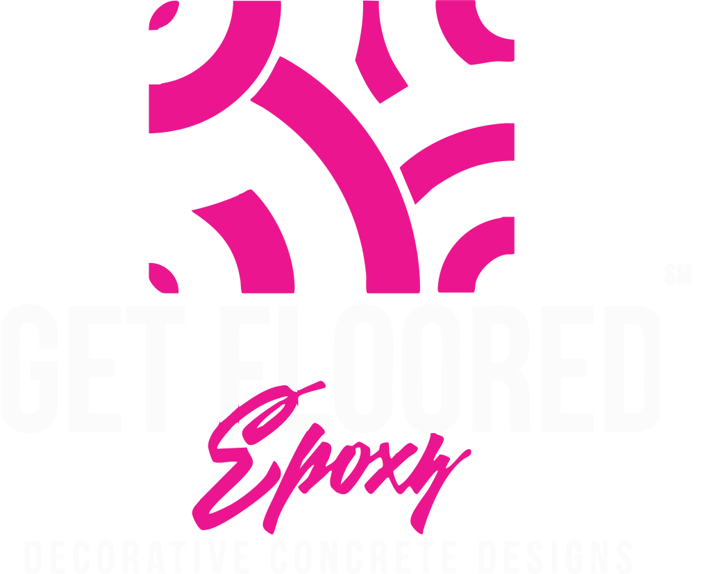 Logo: Pink overlapping circular shapes, "Get Floored Epoxy" text.