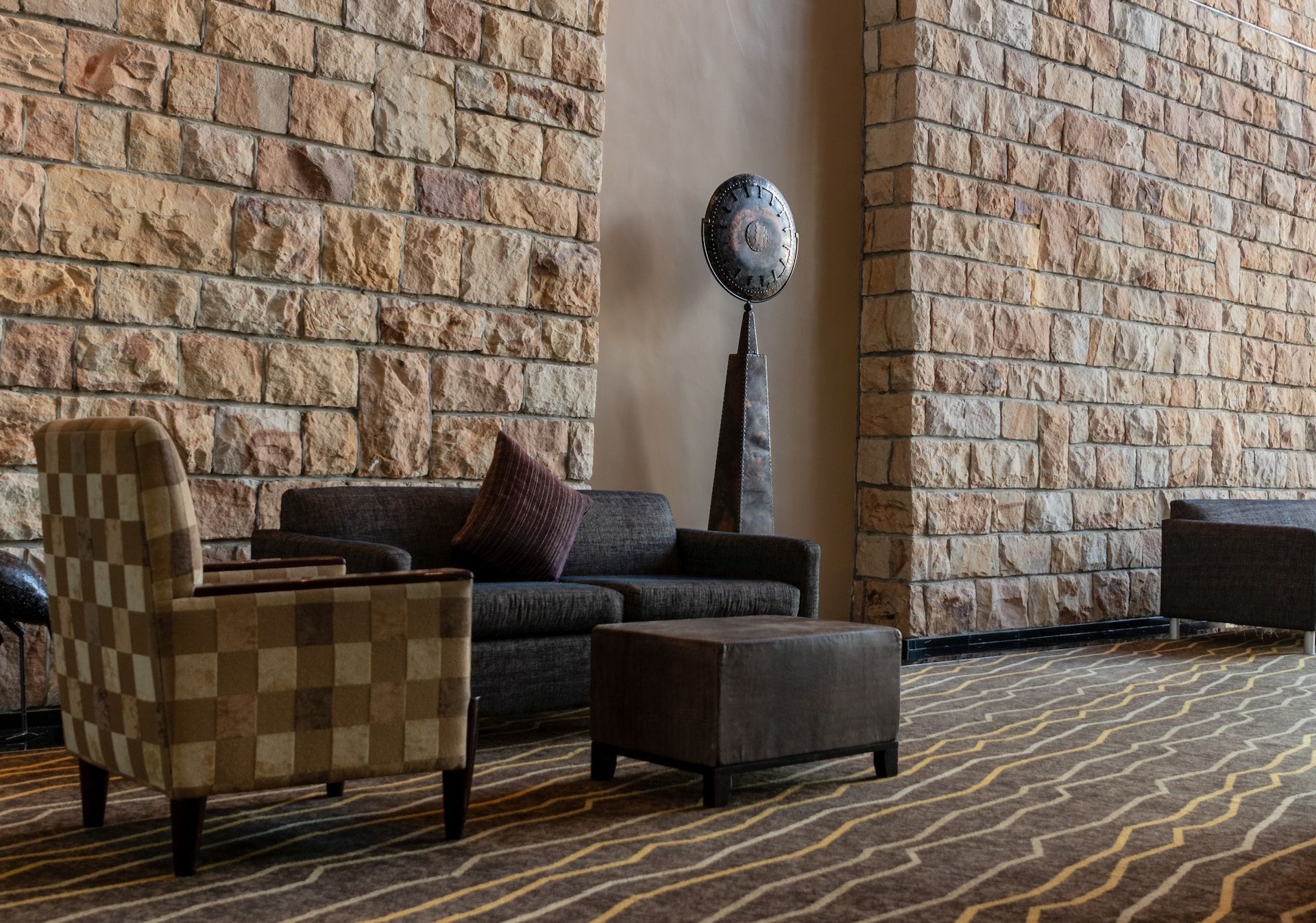 stone cladding in living room