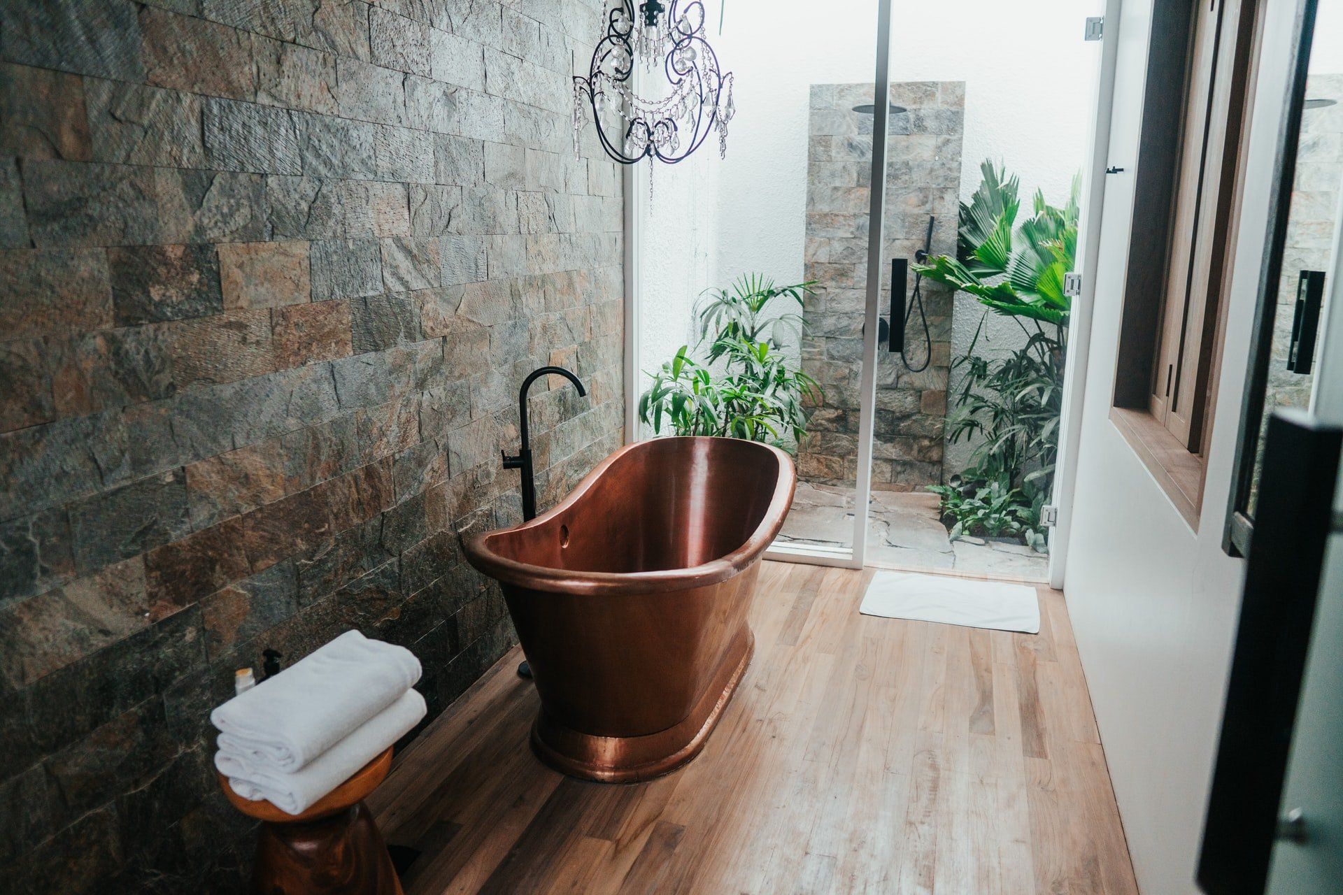 natural stone in showers