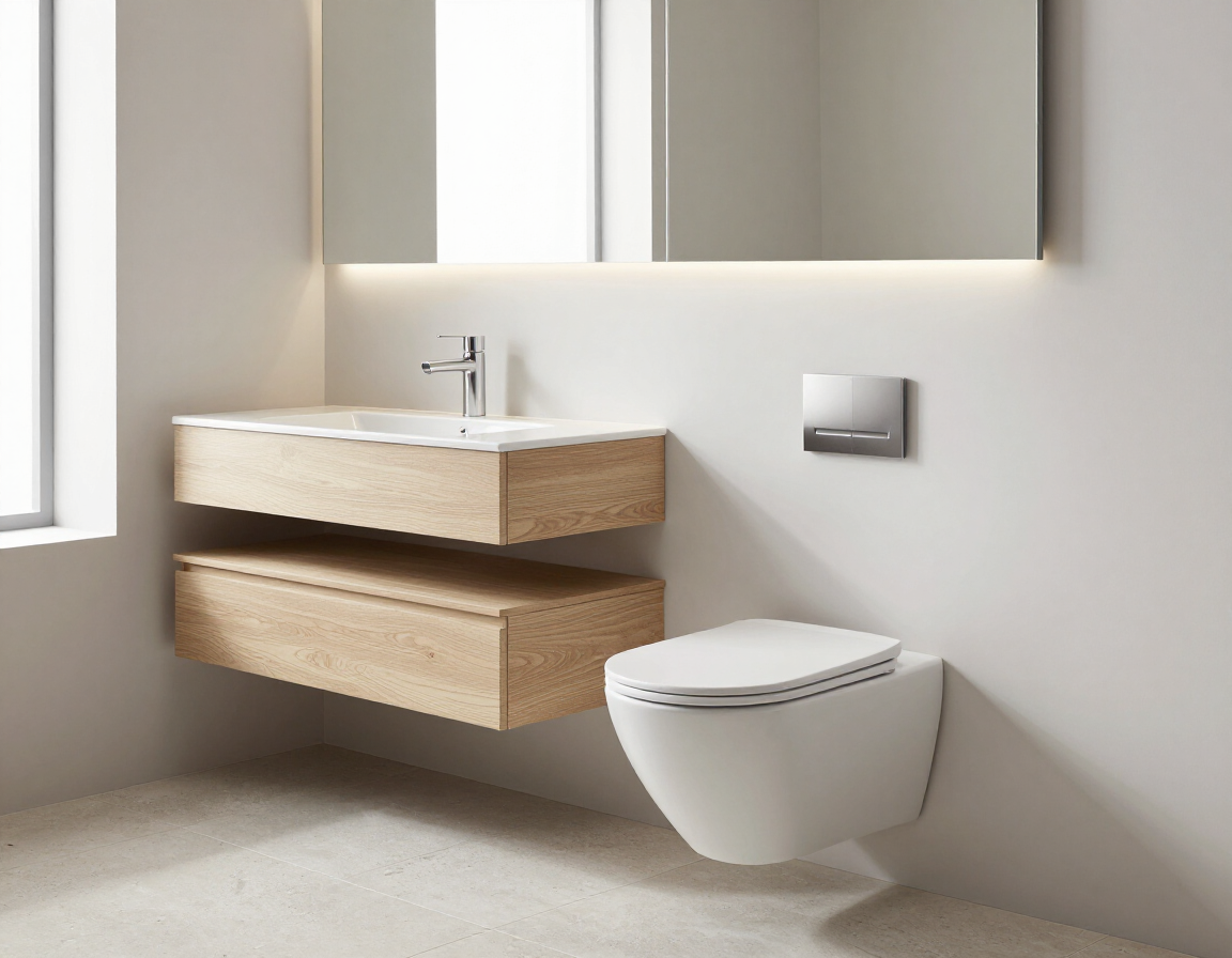 Mobile bagno sospeso con lavabo integrato
