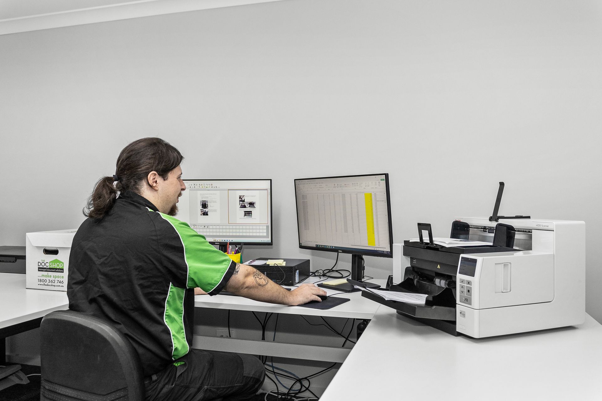 employee loading scanned documents on to USB
