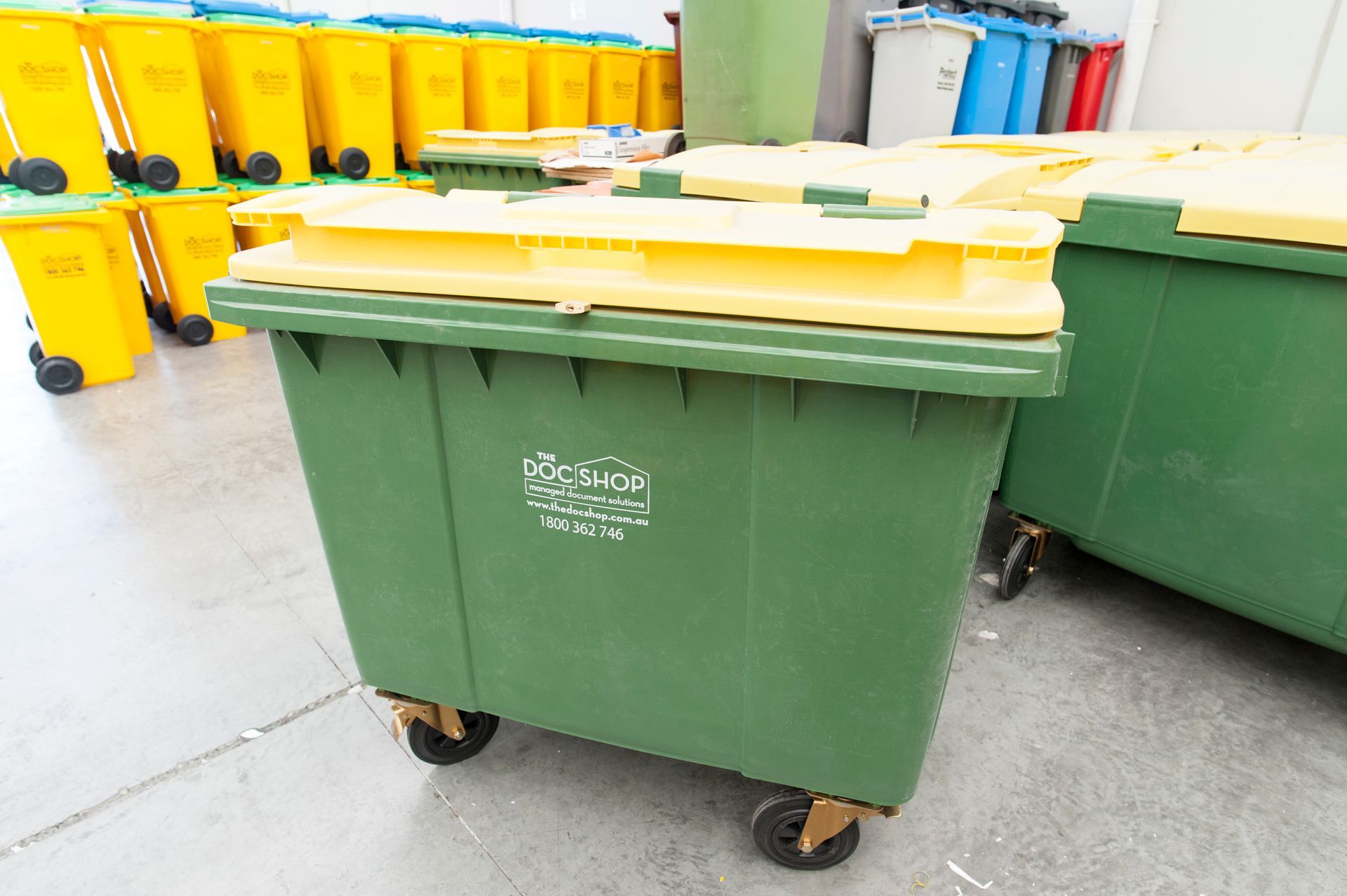 660LT Secure confidential disposal bins available for businesses to collect sensitive documents before secure destruction.