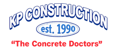 KP Construction logo with “est. 1990” and the tagline “The Concrete Doctors”