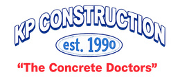 KP Construction logo with &ldquo;est. 1990&rdquo; and the tagline &ldquo;The Concrete Doctors&rdquo;