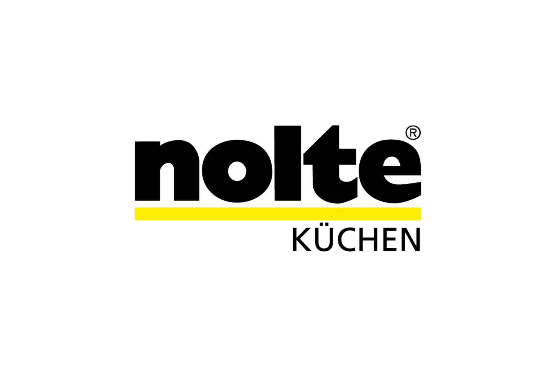 Un logo noir et jaune pour nolte kuchen sur fond blanc.