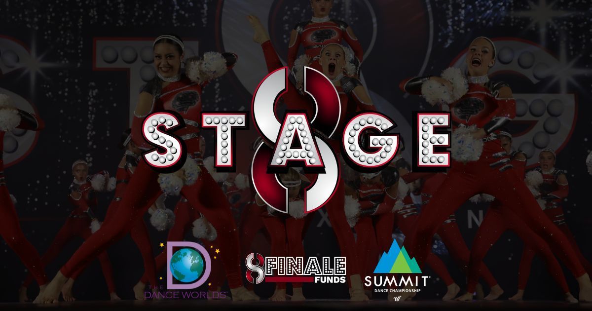 STAGE title screen with a red, demon-themed background and a central logo with a glowing D icon