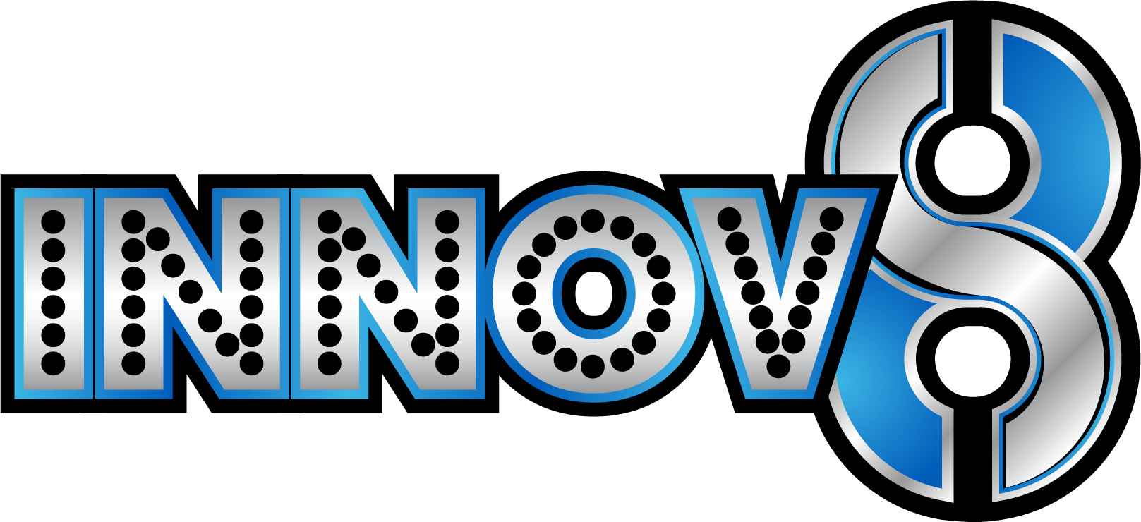 Blue-and-white “INNOV8” logo with a stylized circular 8 on the right