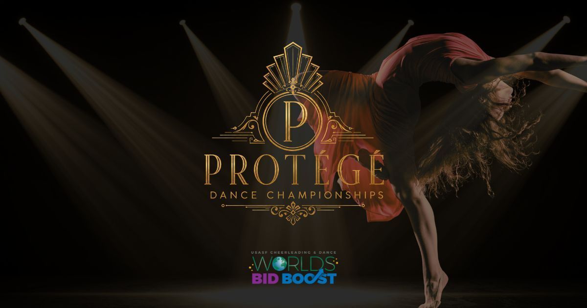 Dark promotional poster for “PROTIG” with gold logo, dancer silhouette, and event sponsor logos on black background