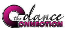 Dance Connection logo in pink, black, and white with stylized script text