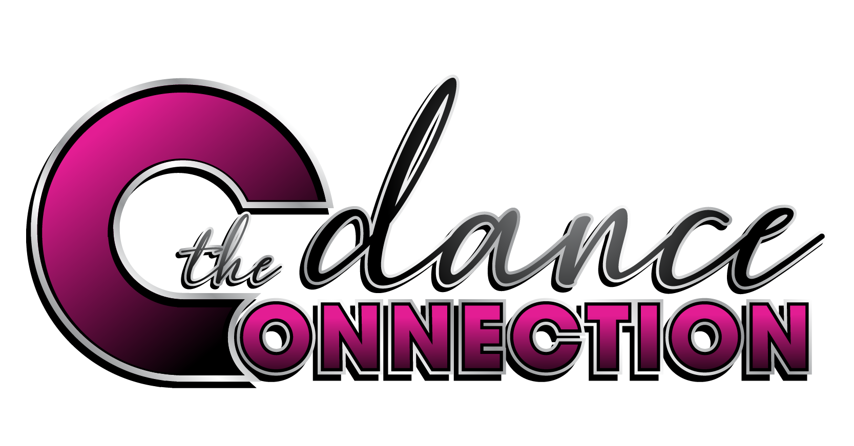 The Dance Connection logo with a black and magenta circular design and stylized lettering