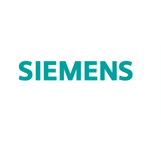 Logo Siemens in testo color verde acqua su sfondo bianco.