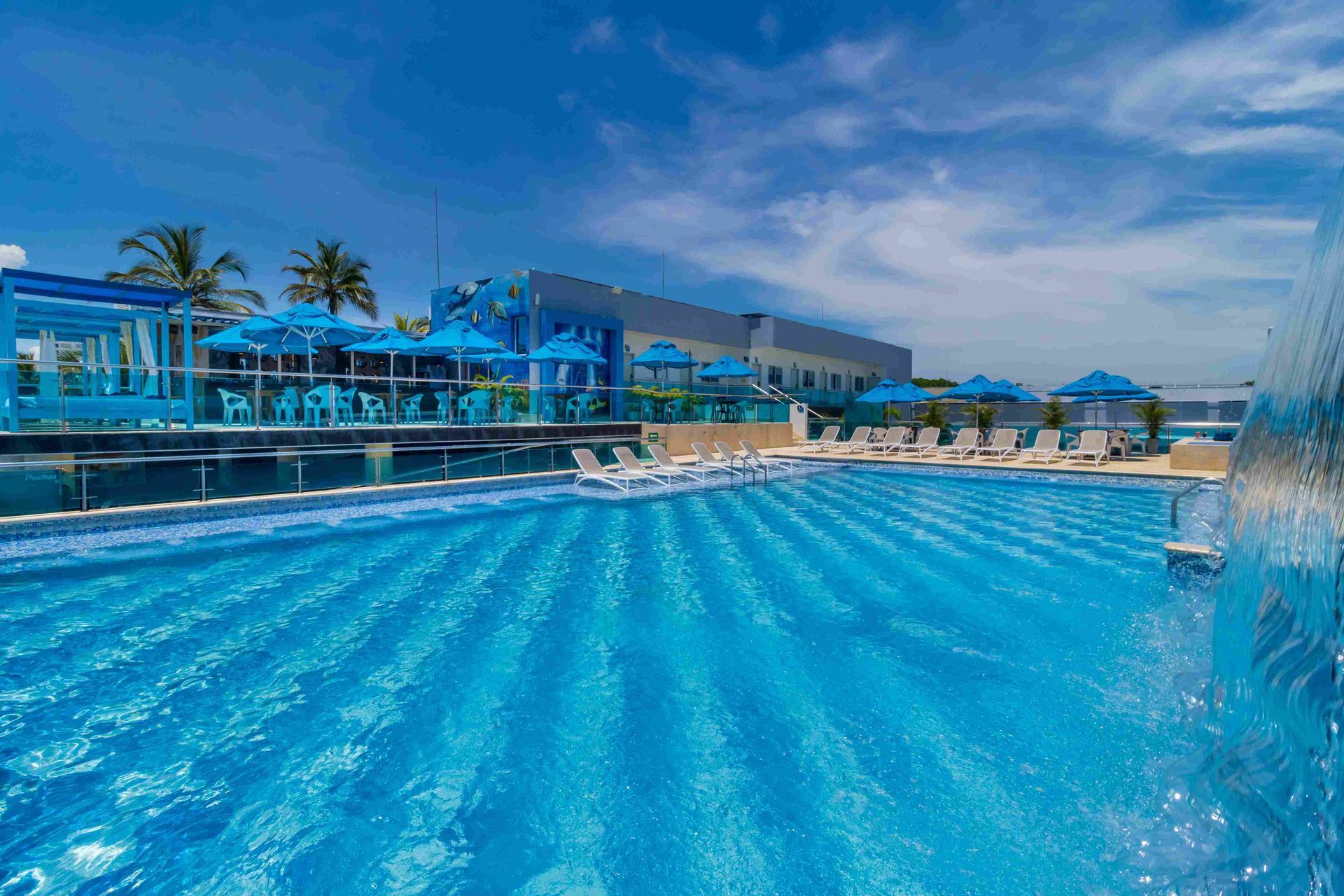Aerial view of Hotel Poblado Coveñas beachfront facade in Coveñas Colombia