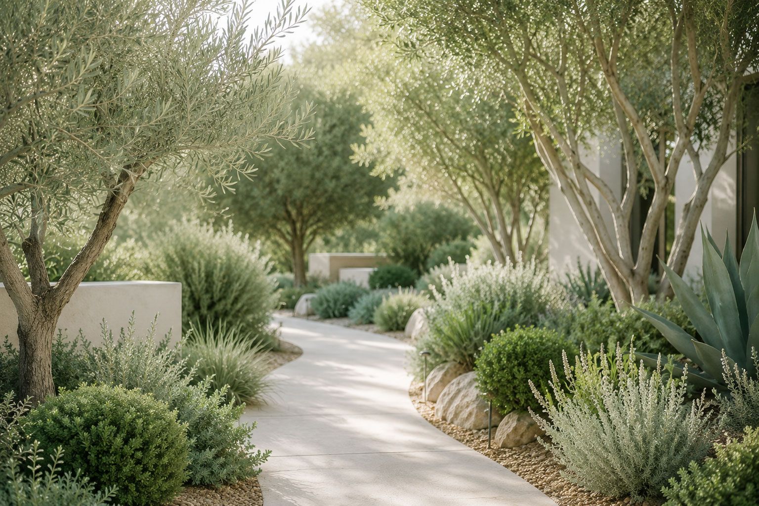 Tranquil garden scene