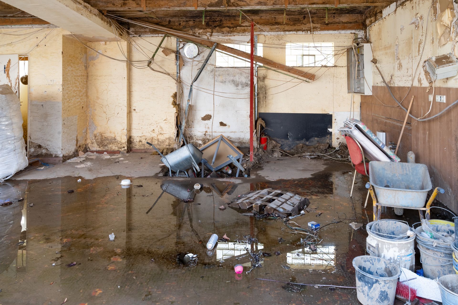 Water damage in a house