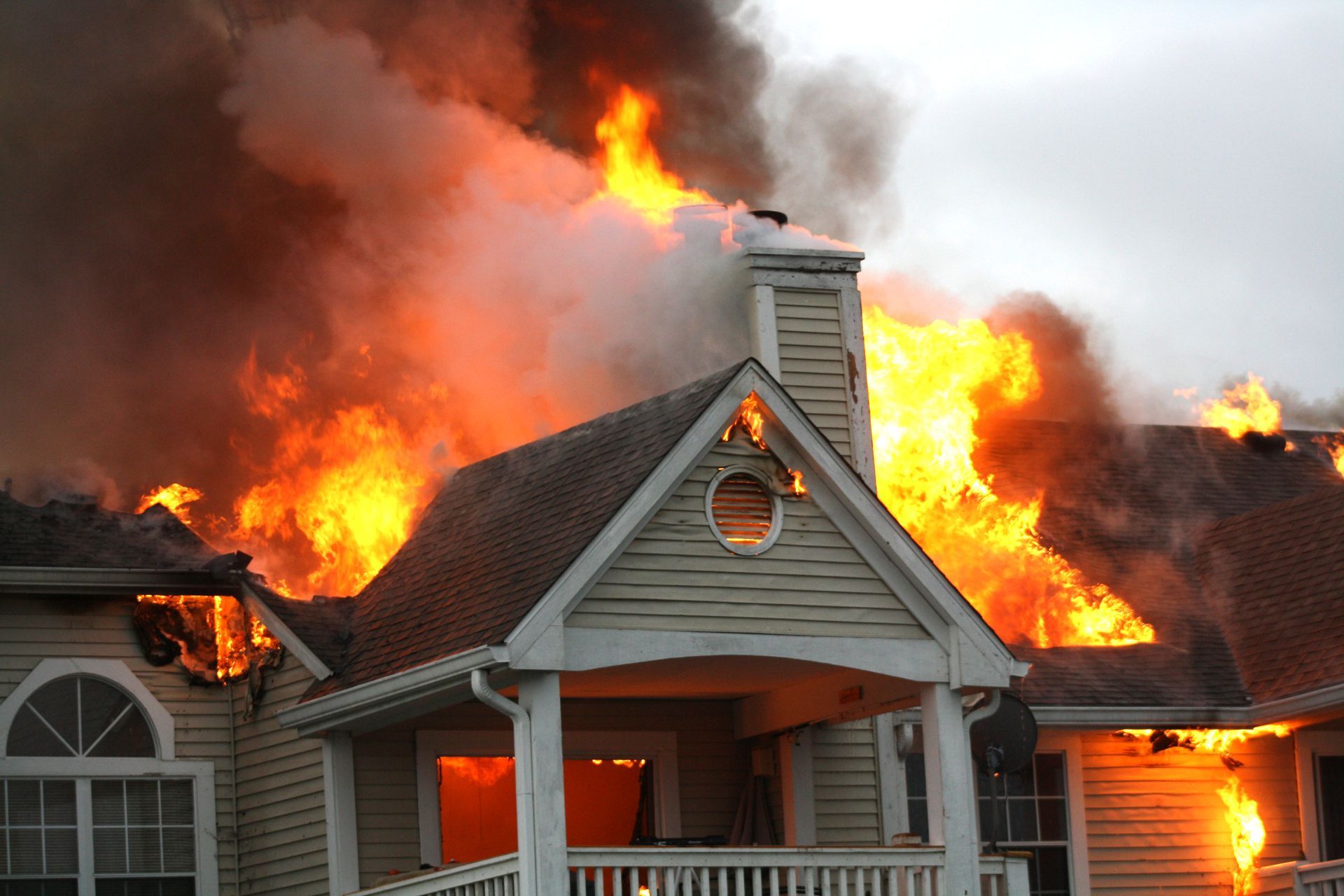 House on fire.