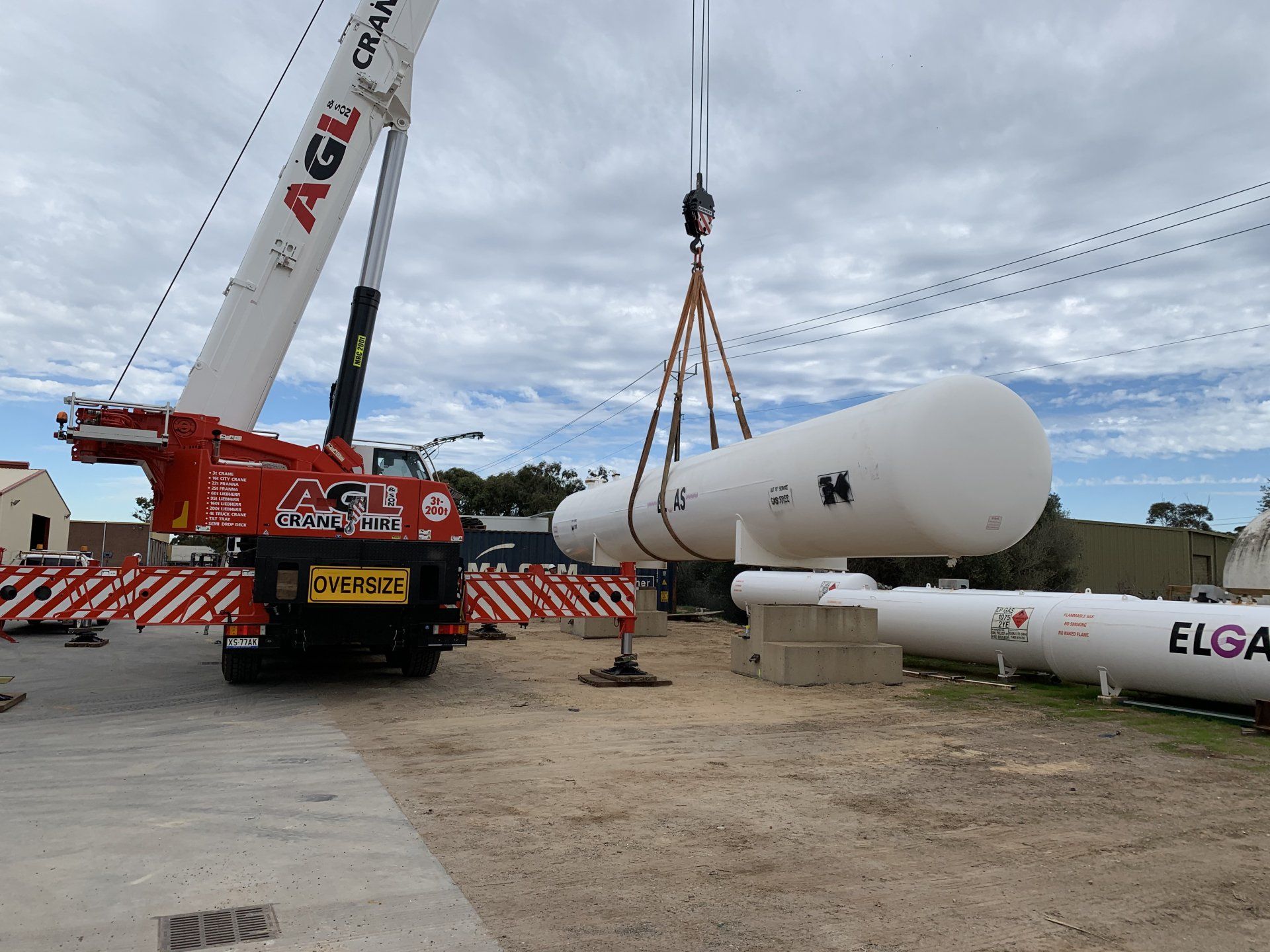 Gas Cylinder Wide Angle — Adelaide, SA — AGL & Son Crane Hire