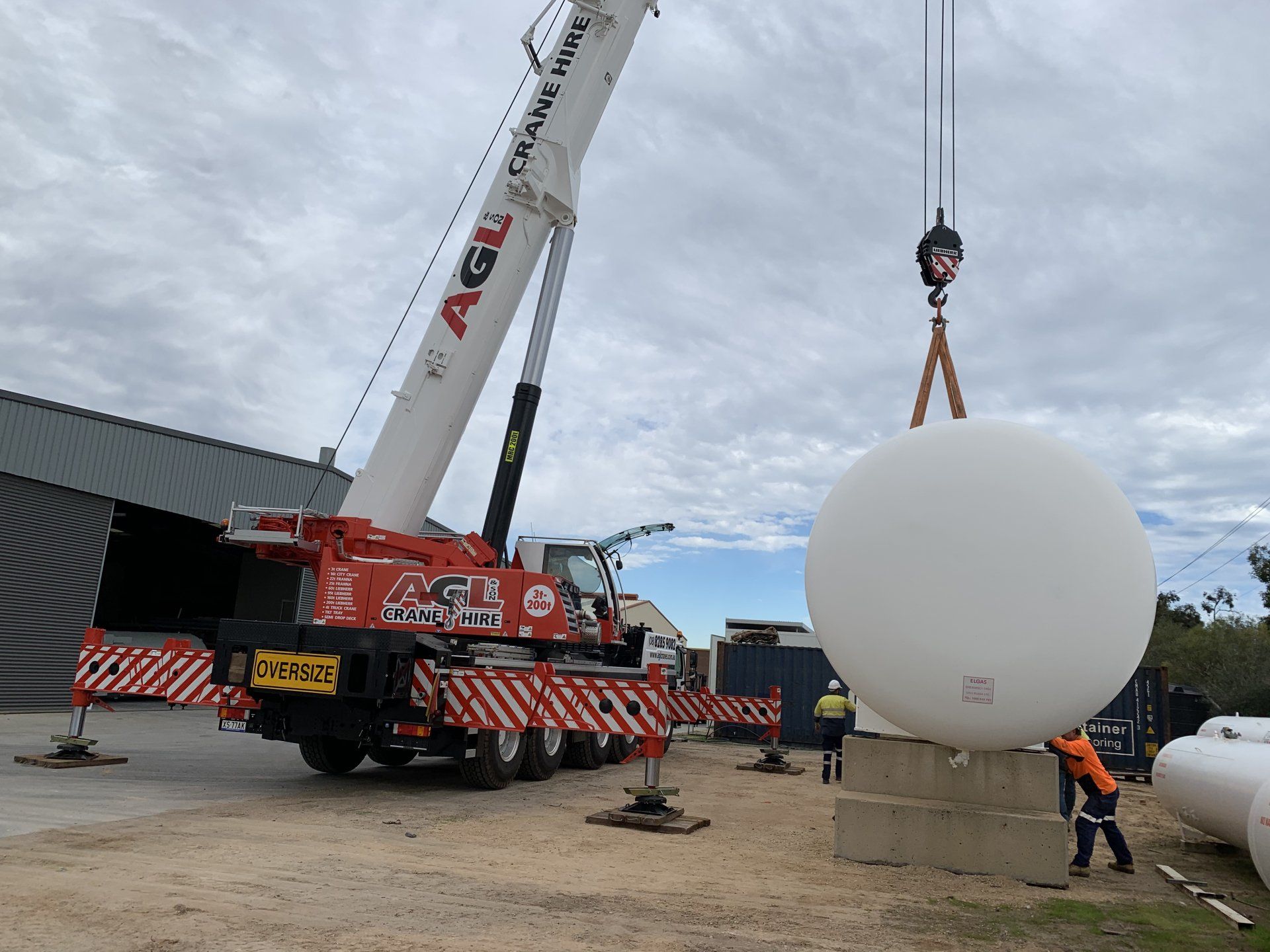 White Gas Cylinder — Adelaide, SA — AGL & Son Crane Hire