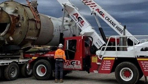 A crane labelled 