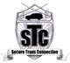 Silver shield logo with "STC" and "Secure Trans Connection" text, a vehicle silhouette, and crossed golf clubs.