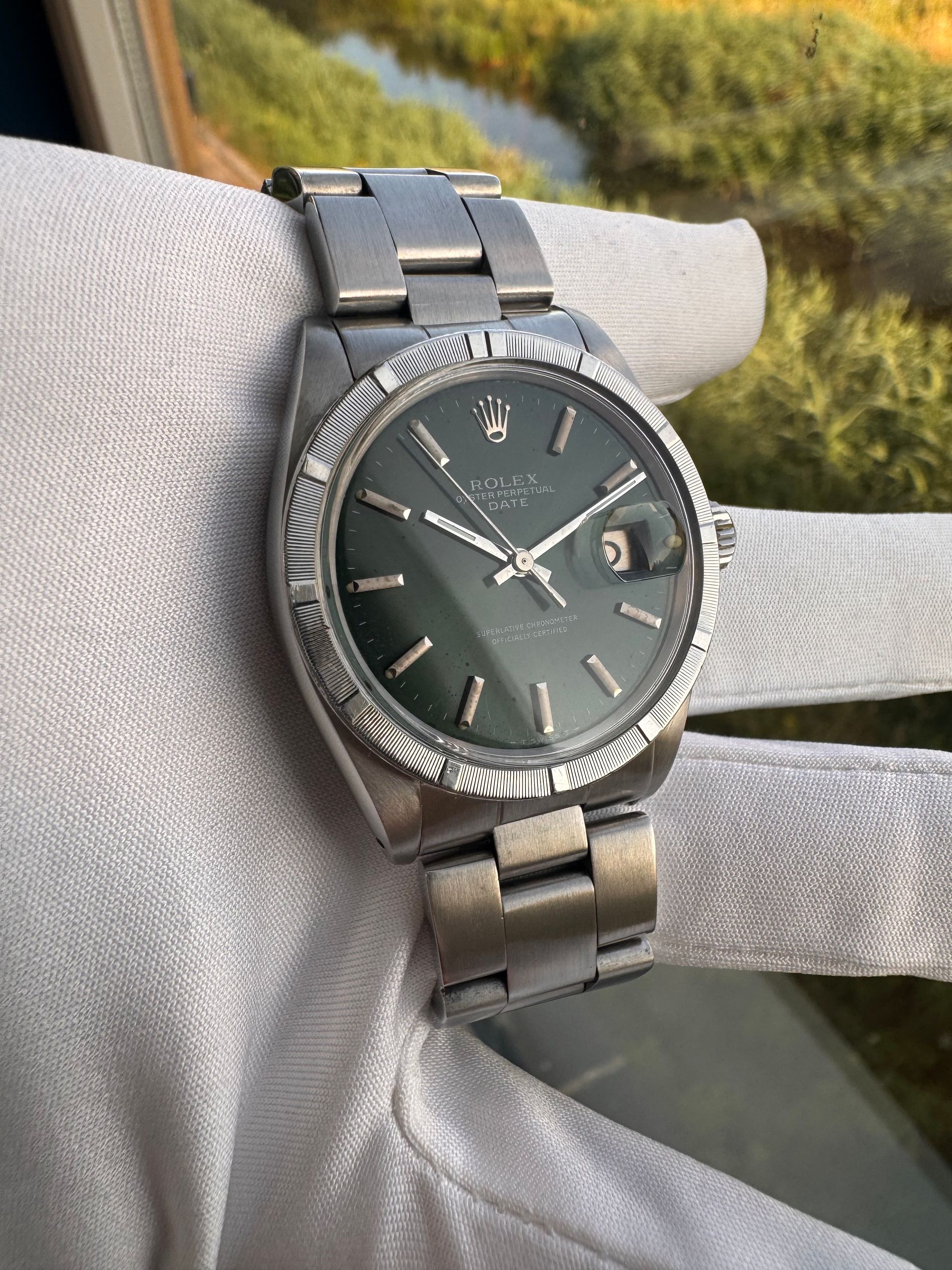 Oyster Perpetual Date
Ref. 1500, Stalen kast en band, Mechanisch automaat met datum