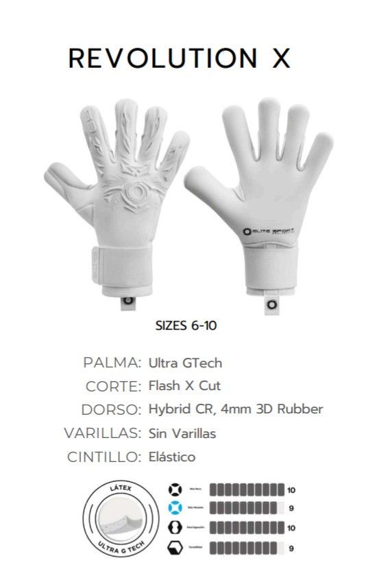 Exhibición del producto: guantes de portero Revolution X blancos