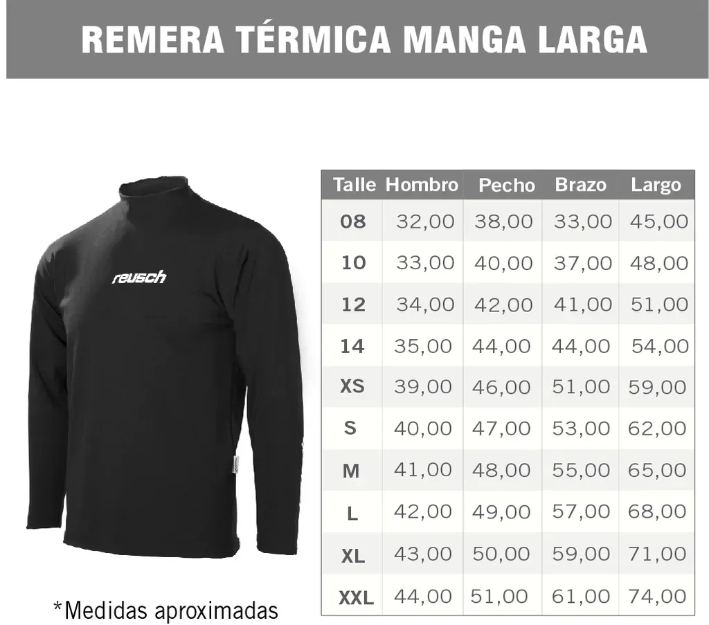Una camiseta negra de manga larga y cuello alto con un pequeño logotipo gris claro en el lado izquierdo del pecho.
