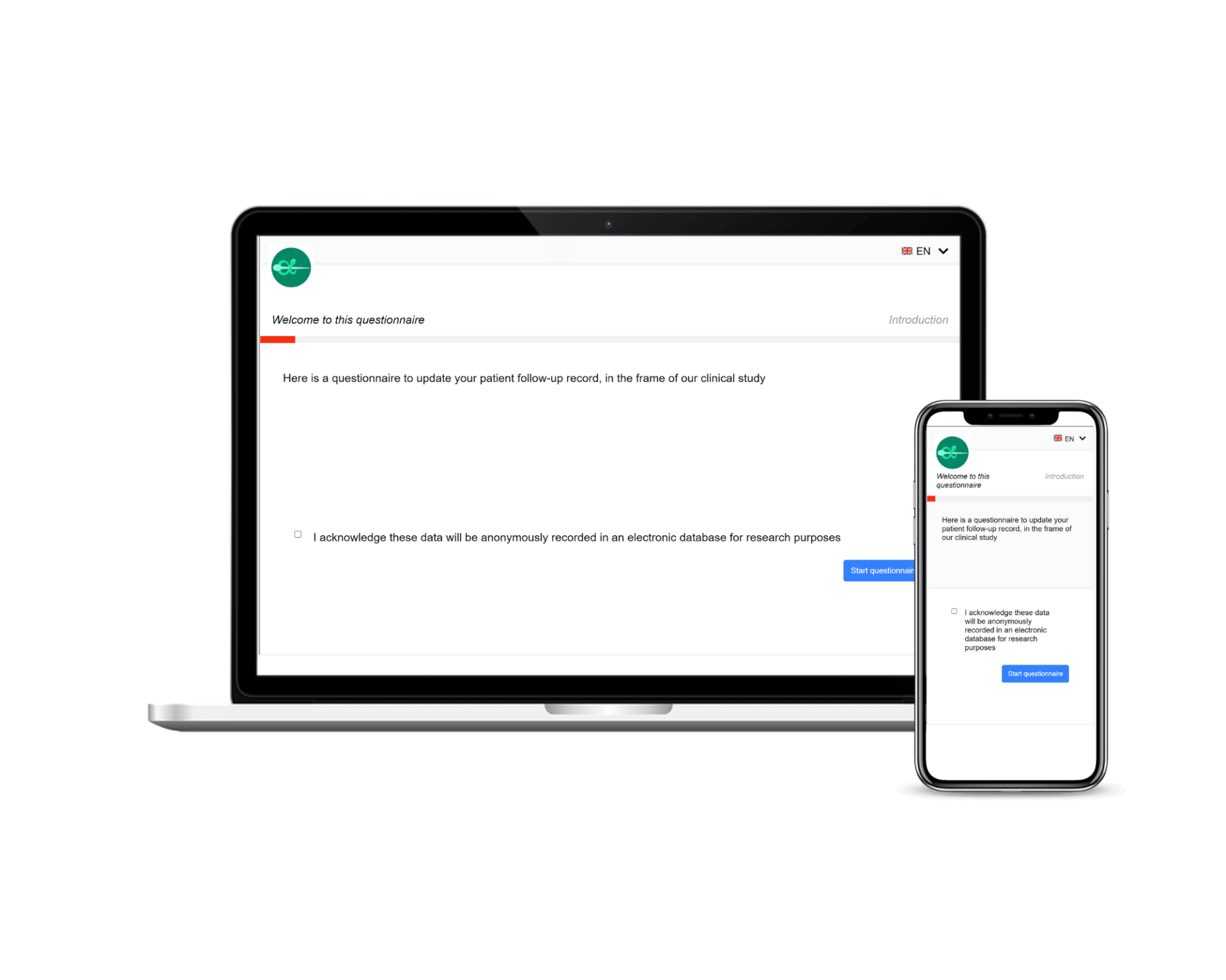 ePRO dashboard on EasyMedStat 
