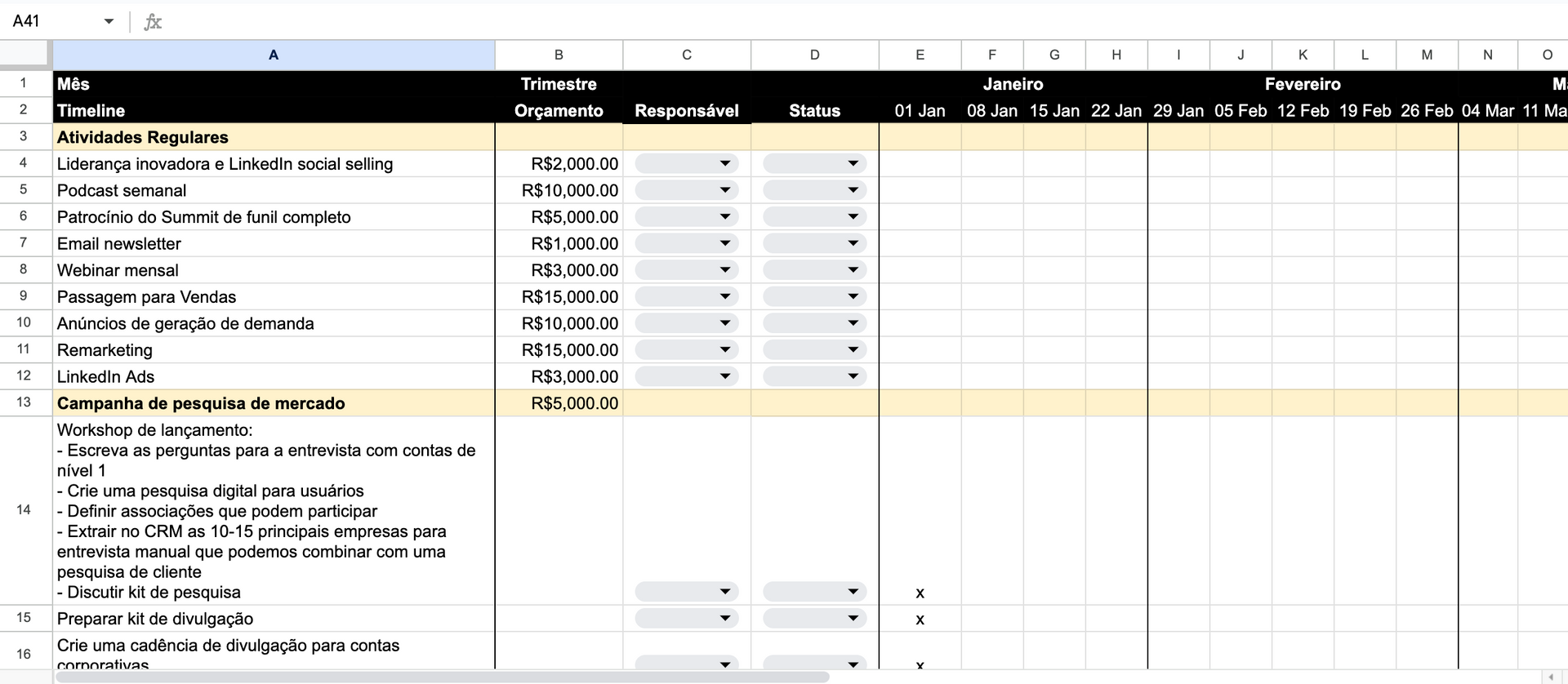Modelo de plano de marketing B2B