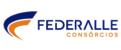 O logotipo da federalle consorcios é azul e laranja em um fundo branco.