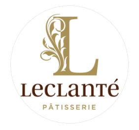 Um logotipo para a confeitaria Leclante com uma letra l dourada
