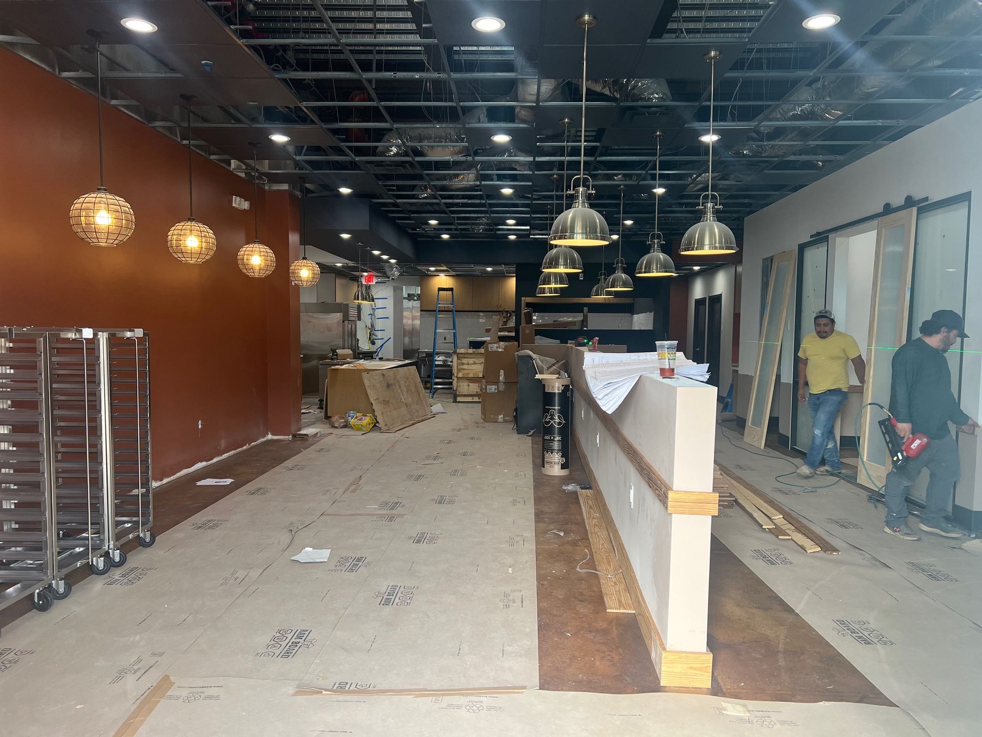 Commercial restaurant buildout in progress — Art Design & Construction LLC, Marietta GA