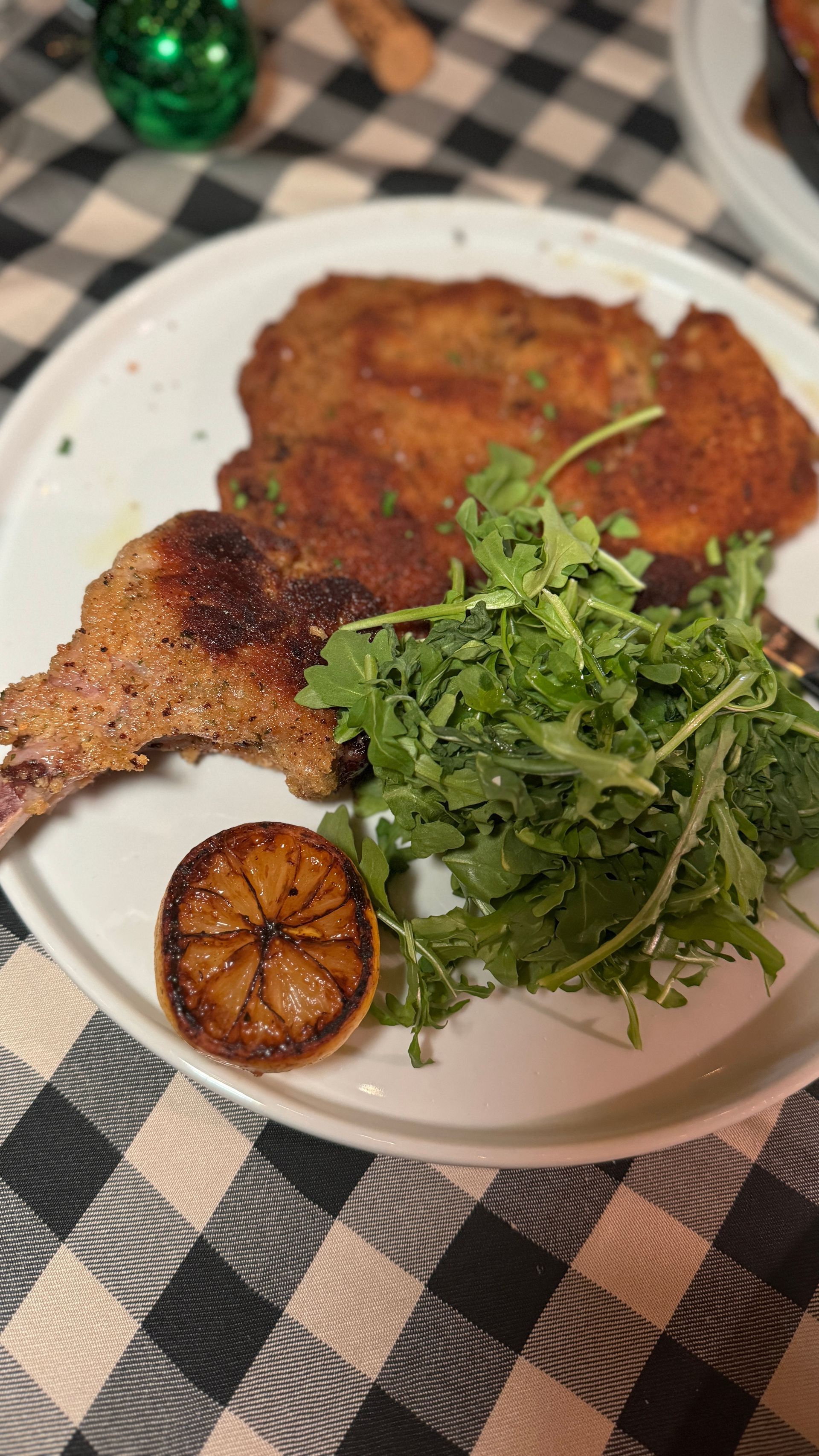 A close up of a plate of food on a table.
