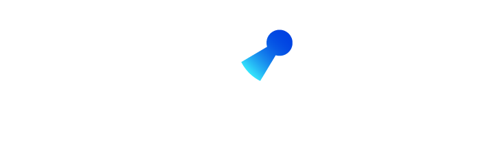 A blue directional marker, consisting of a circle connected to a blue cone.