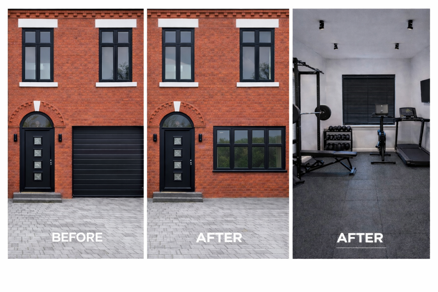 Garage conversion to home gym