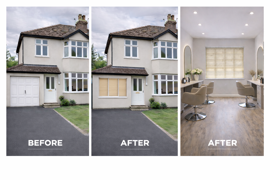 Garage conversion to salon