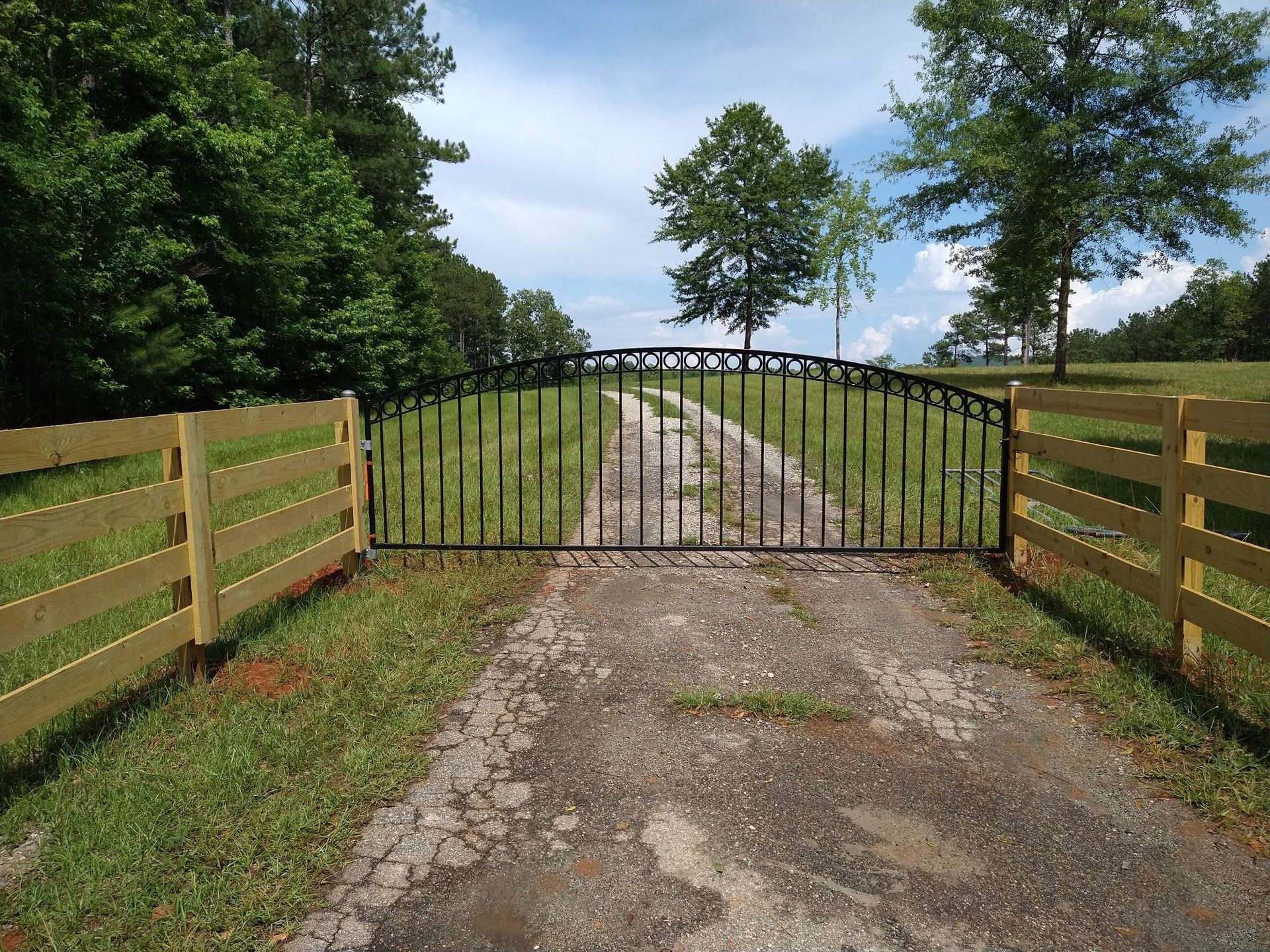 metal gate with fence
