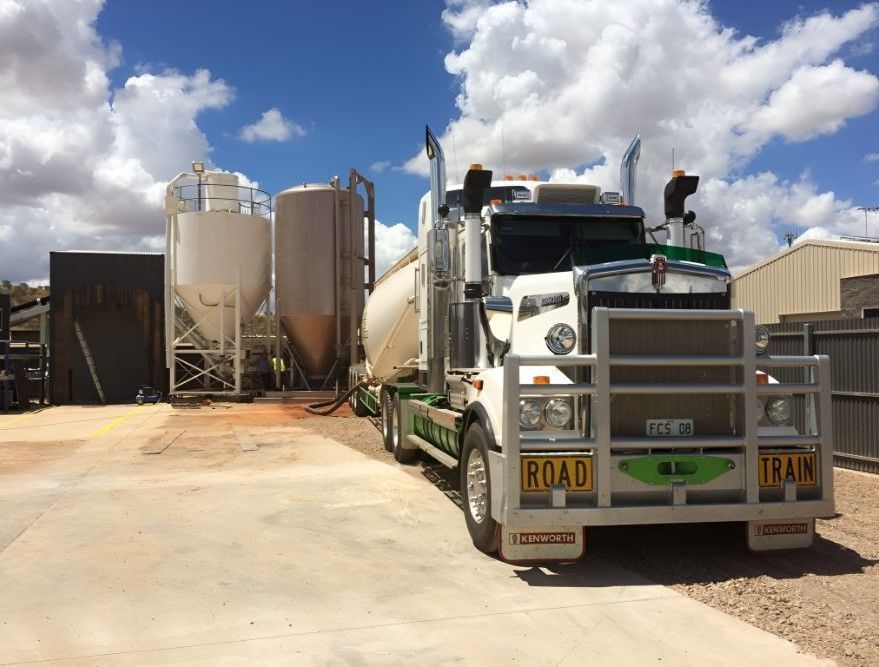 White Semi-truck Parked — Frontier Cement Supplies In East Arm, NT