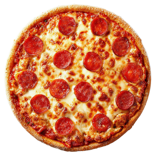 Pepperoni pizza with melted cheese and crispy crust.