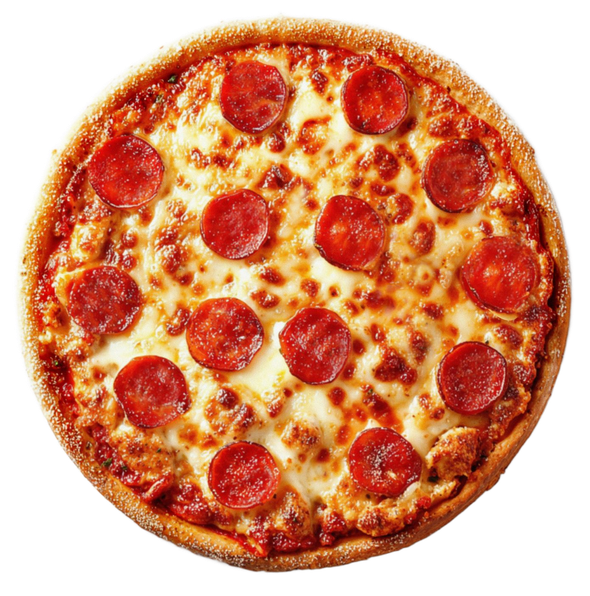 Pepperoni pizza with melted cheese and crispy crust.