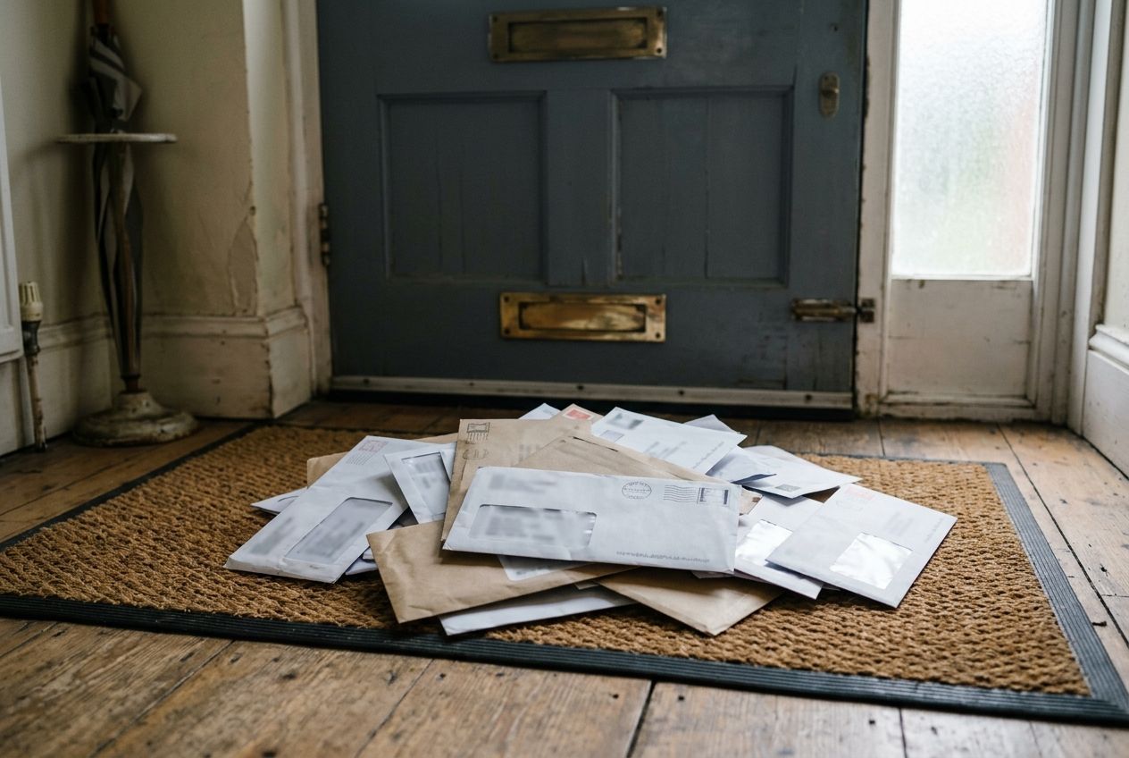 Unopened letters from lenders arriving after someone has died