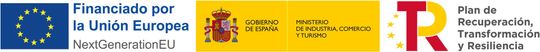 Logos for the European Union and Spain, with text 