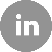 Logotipo de LinkedIn en un círculo gris. Con la palabra 